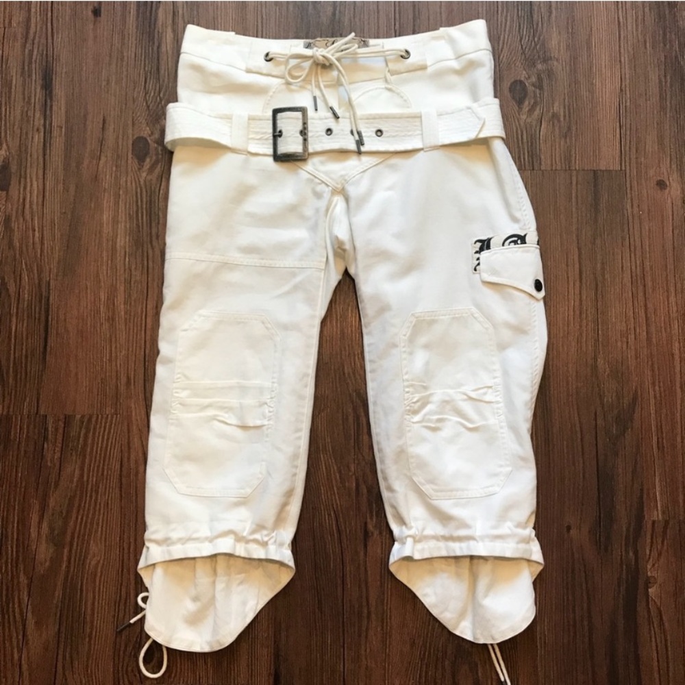 L.A.M.B. by Gwen Stefani White Cargo Belted Capris